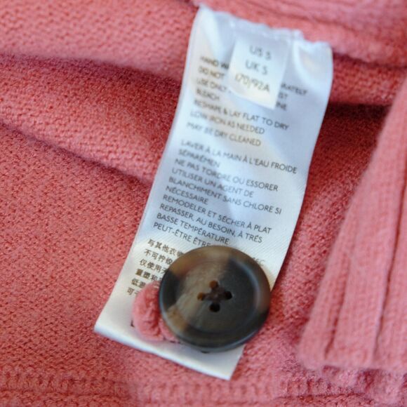 By Anthropologie Knit Sweater Women‎ Sz S Pink Button Oversized - Picture 8 of 11